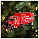 Camion de Noël rouge décoration Noël verre soufflé pour sapin s2