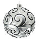 Opaque Christmas ball with silver decorations, blown glass 100 mm s2