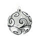 Opaque Christmas ball with silver decorations, blown glass 100 mm s8