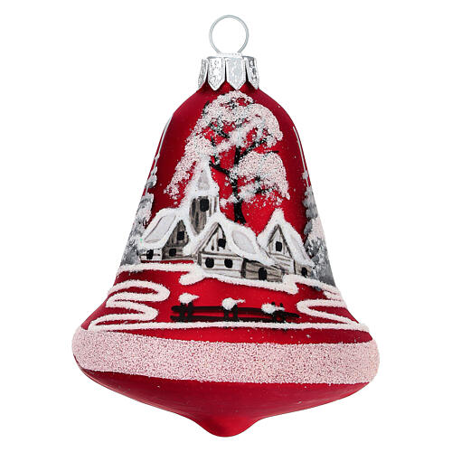 Rote glockenförmige Weihnachtskugeln 3 Stück, 90 mm 1