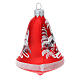 Boules de Noël en verre soufflé cloches rouges et blanches 90 mm set de 3 s4