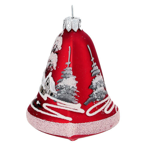 Palle di Natale forma campana rosse 90 mm 3 pz 3