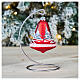 Palle di Natale forma campana rosse 90 mm 3 pz s2