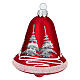 Palle di Natale forma campana rosse 90 mm 3 pz s4