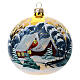 Christmas ball of blown glass, 120 mm, snowy landscape s1