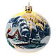 Christmas ball of blown glass, 120 mm, snowy landscape s2