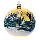 Christmas ball of blown glass, 120 mm, snowy landscape s4