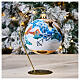Christmas ball of blown glass, 120 mm, snowy landscape s2
