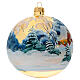 Christmas ball of blown glass, 120 mm, snowy landscape s4