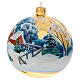 Christmas ball of blown glass, 120 mm, snowy landscape s3