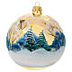Christmas ball of blown glass, 120 mm, snowy landscape s5