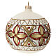 Christmas ball of blown glass, 120 mm, white with red and golden decorations s3