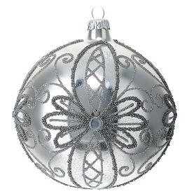 Pallina addobbo di Natale 120 mm vetro soffiato argento