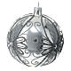 Silver Christmas ball ornament 120 mm blown glass s3