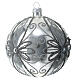 Silver Christmas ball ornament 120 mm blown glass s4