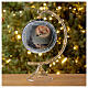 Pallina Natale vetro soffiato 120 mm slitta con renne in cielo s2