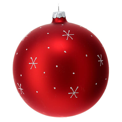 Red Christmas glass ball with landscape 120 mm 5