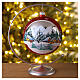 Red Christmas glass ball with landscape 120 mm s2