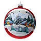 Christmas ball decoration red landscape 120 mm s1