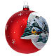 Christmas ball decoration red landscape 120 mm s4