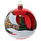 Red Christmas glass ball with snowy village 120 mm s3