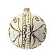 White Christmas glass ball with golden pattern 120 mm s7