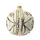 White Christmas glass ball with golden pattern 120 mm s4