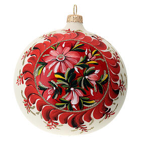Christmas glass ball with flowers 120 mm