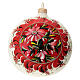 Christmas ball with flowers in blown glass 120 mm s1