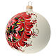 Christmas ball with flowers in blown glass 120 mm s3