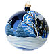 Shiny Christmas glass ball, 150 mm, snowy landscape by night s4