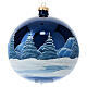 Christmas glass ball 150 mm polished night snowy landscape s5