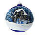 Opaque Christmas glass ball, 150 mm, snowy landscape by night s2