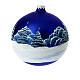 Opaque Christmas glass ball, 150 mm, snowy landscape by night s7