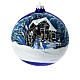 Boule de Noël verre 150 mm paysage nocturne neige fond mat s1