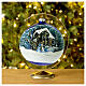 Boule de Noël verre 150 mm paysage nocturne neige fond mat s2