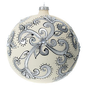 White Christmas glass ball, 150 mm, silver decorations