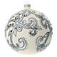 Boule de Noël verre 150 mm blanc et argent s4