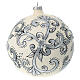 Boule de Noël verre 150 mm blanc et argent s5