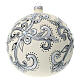 Christmas tree ball ornament in white and silver blown glass 150 mm s4