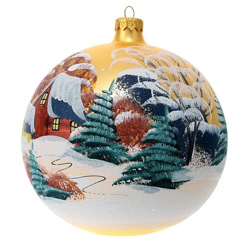 Christmas glass ball, 150 mm, landscape with snow 3