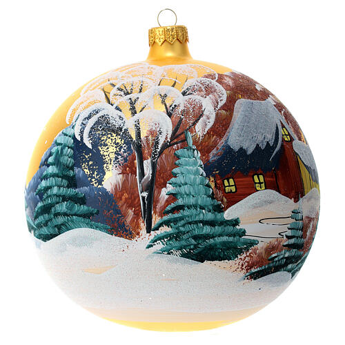 Christmas glass ball, 150 mm, landscape with snow 4