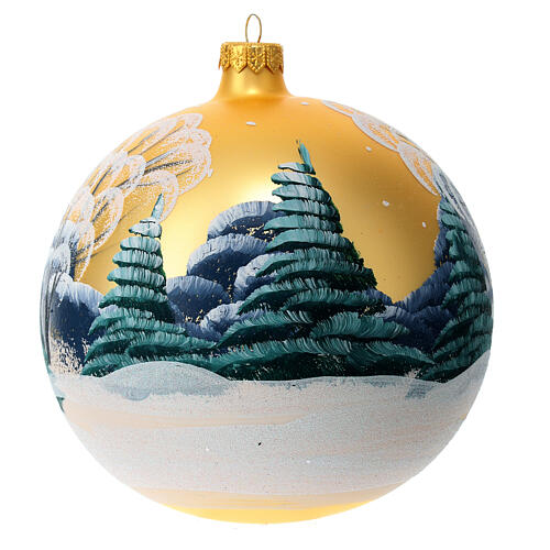 Enfeite Natal bola de vidro paisagem com neve 150 mm 5