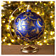 Boule de Noël verre 150 mm bleu et or s2
