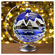 Christmas ball ornament blue village 150 mm in blown glass s2