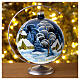 Bola de Natal azul escuro paisagem 150 mm vidro soprado s2