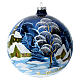 Country blue blown glass ball 150 mm s3