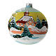 Christmas ball decoration with sunset landscape 150 mm in blown glass s1