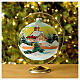 Christmas ball decoration with sunset landscape 150 mm in blown glass s3