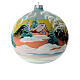 Christmas ball decoration with sunset landscape 150 mm in blown glass s7